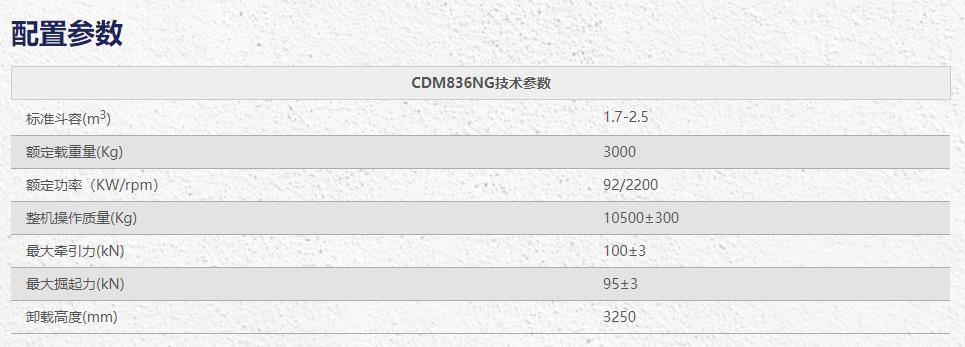 龙工CDM836NG铲车装载机