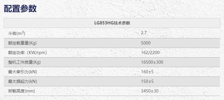 龙工LG853HG铲车