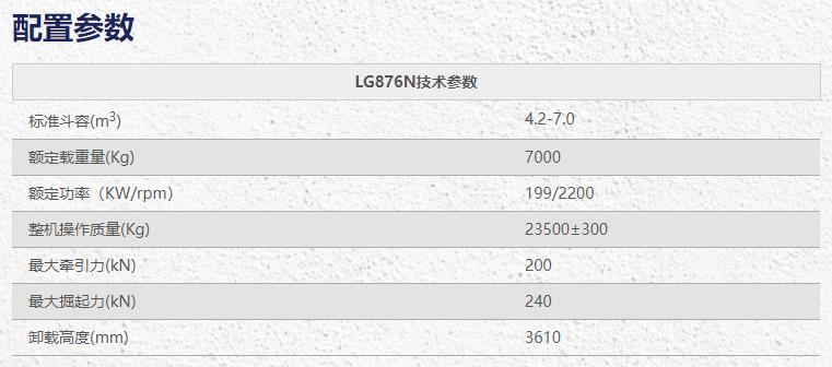 龙工LG876N装载机铲车